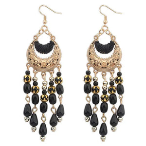 Bohemian drop earrings blue