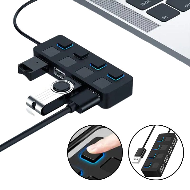 Multi USB Splitter 4 Expander Power adapter and USB Drives for Laptop PC