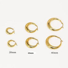 Load image into Gallery viewer, 18K Gold Plated Large Thick Hoops Earrings for Teen Girls
