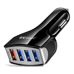 4 Ports USB Car Charger (Black)